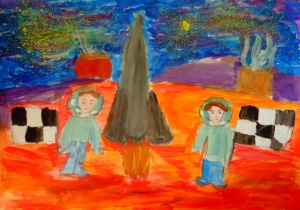 Шашки на Марсе, Маша Игнатович, 9 лет, г.Борисов, Беларусь.